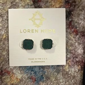 Loren Hope Sophia Stud Earrings Emerald NWT